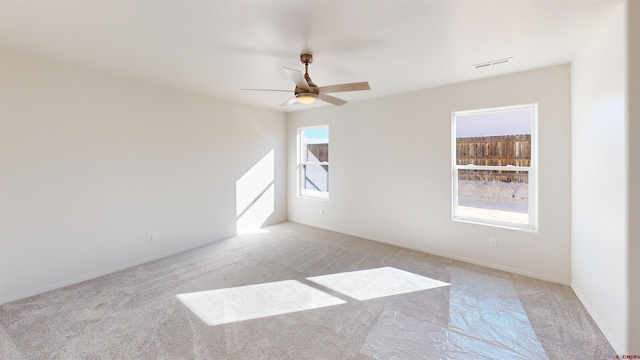 3601 Tinker Dr, Aztec, NM 87410 - empty room featuring visible vents, baseboards, ceiling fan, and carpet flooring