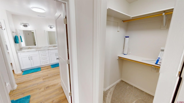 3601 Tinker Dr, Aztec, NM 87410 - walk in closet with light wood-style flooring and a sink
