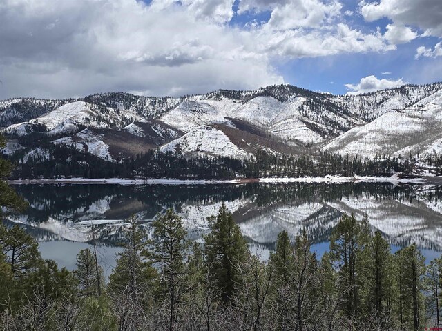 view of mountain feature with a water view