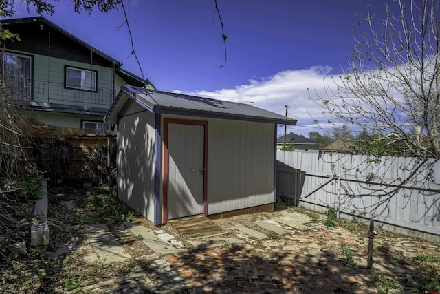 1003 San Juan St, Trinidad, CO 81082 - view of shed featuring a fenced backyard