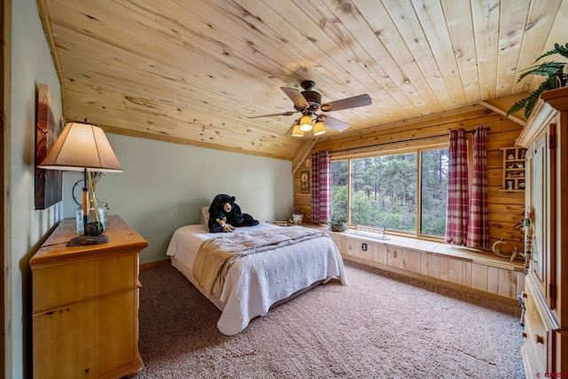 1838 Beaver Creek Dr, Bayfield, CO 81122 - bedroom featuring vaulted ceiling, wood walls, and wood ceiling