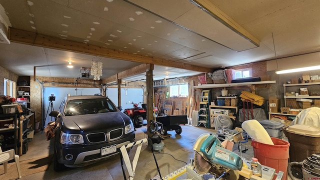 garage featuring a garage door opener