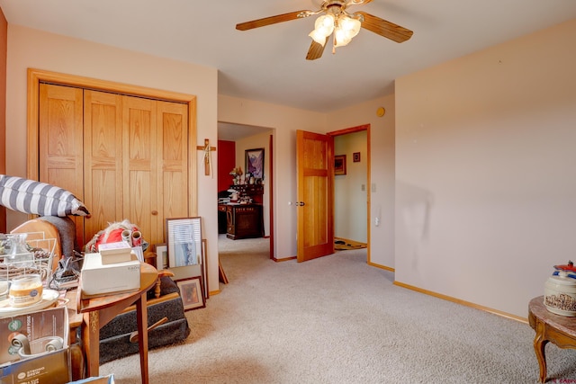 18725 Rd 25.8, Dolores, CO 81323 - office space with light colored carpet, baseboards, and ceiling fan