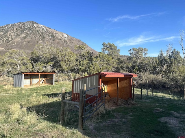 exterior space with a mountain view
