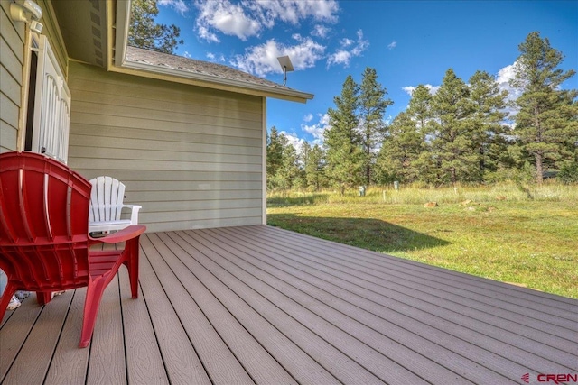 80 Cleek Ct, Pagosa Springs, CO 81147 - wooden terrace with a yard