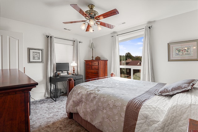 85 Dayspring Pl, Pagosa Springs, CO 81147 - carpeted bedroom featuring ceiling fan and visible vents