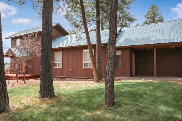 85 Dayspring Pl, Pagosa Springs, CO 81147 - exterior space with metal roof and a lawn