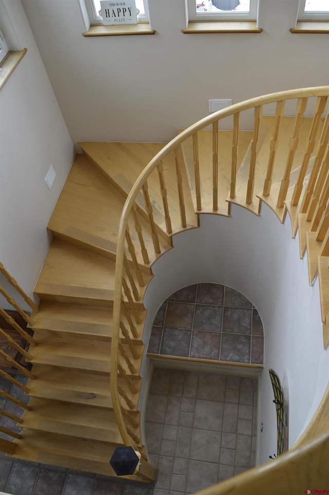 1125 Cement St, Silverton, CO 81433 - staircase featuring tile patterned floors