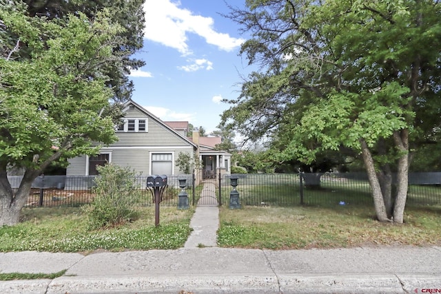 bungalow with a fenced front yard