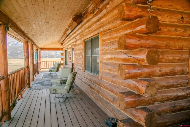 deck featuring a porch