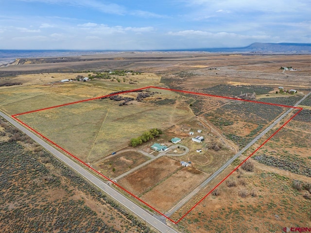 aerial view with a rural view
