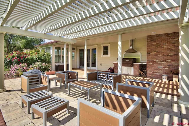 3575 E Rd, Palisade, CO 81526 - view of patio featuring a pergola, outdoor lounge area, and a grill