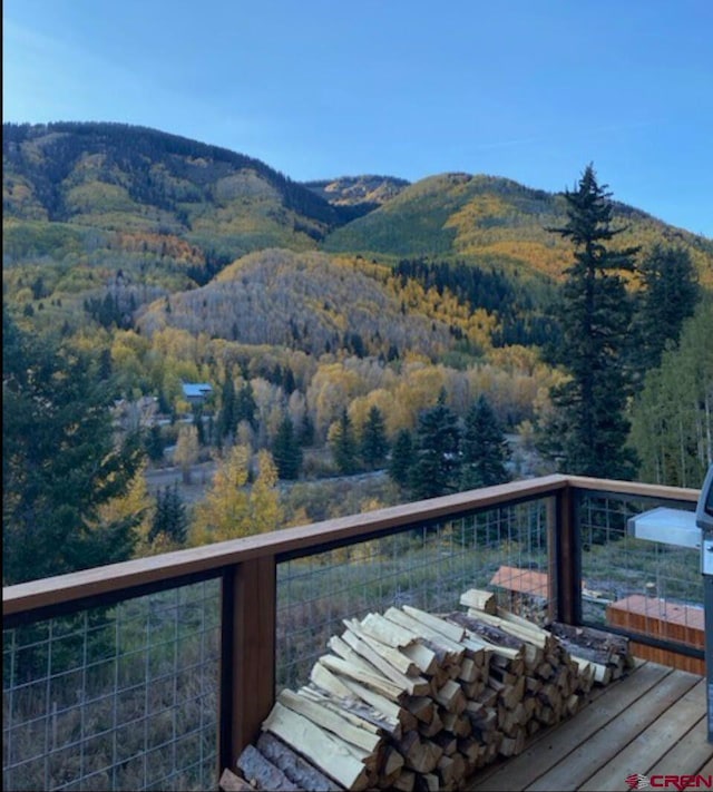 mountain view with a forest view