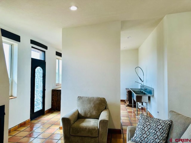 21 Hampton Run, Mosca, CO 81146 - sitting room featuring baseboards, light tile patterned flooring, and recessed lighting