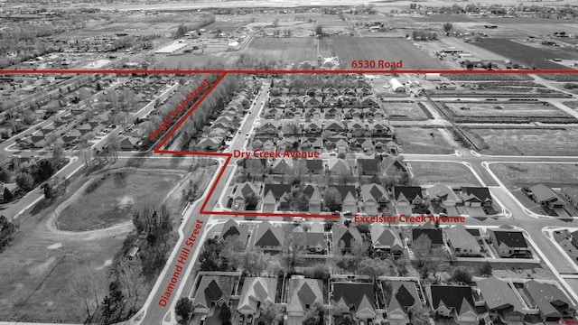 aerial view with a residential view