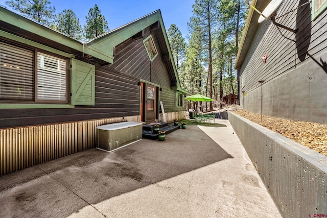 view of home's exterior with a patio
