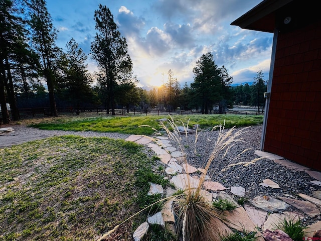 view of yard featuring fence