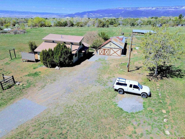 bird's eye view with a rural view
