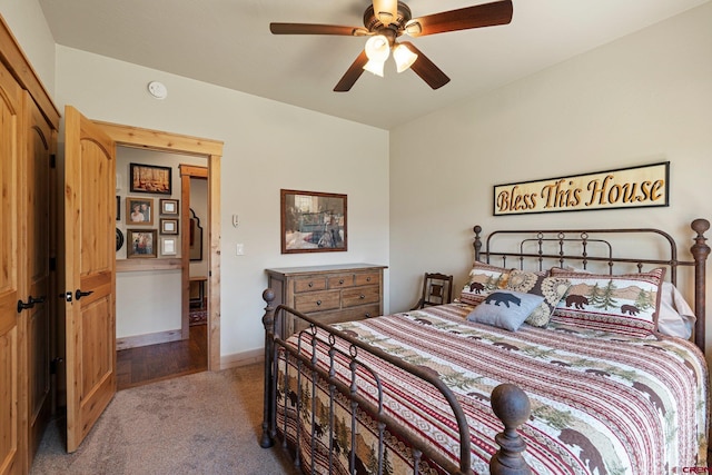 300 Copper Rim Trl, Durango, CO 81301 - carpeted bedroom with baseboards and ceiling fan