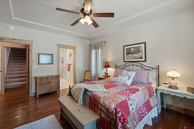 300 Copper Rim Trl, Durango, CO 81301 - bedroom with baseboards, a ceiling fan, and hardwood / wood-style floors