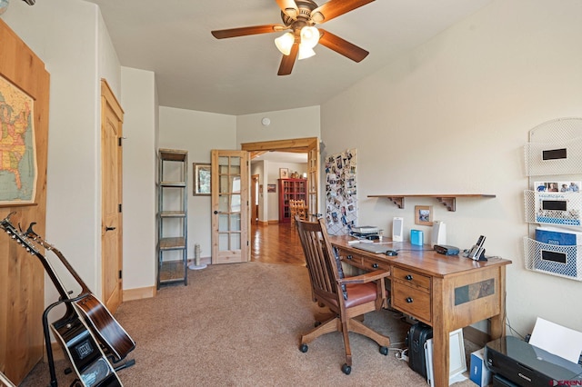 300 Copper Rim Trl, Durango, CO 81301 - office with carpet floors and a ceiling fan