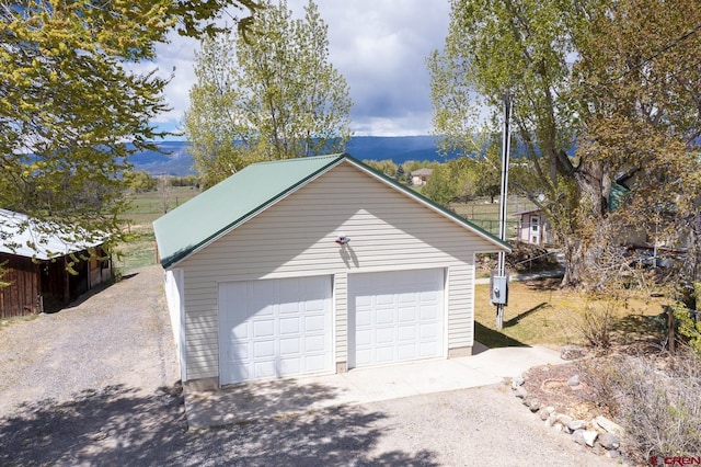 view of detached garage