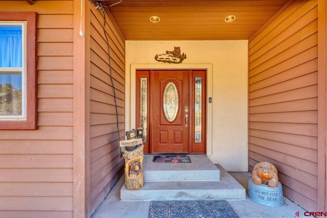 view of doorway to property