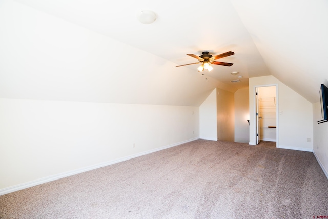 1010 N 11th St, Gunnison, CO 81230 - bonus room featuring baseboards, a ceiling fan, carpet flooring, and lofted ceiling