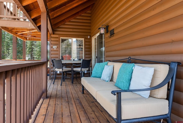 746 W Vallecito Crk, Bayfield, CO 81122 - wooden deck featuring outdoor dining area