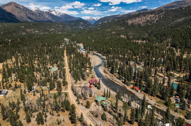 746 W Vallecito Crk, Bayfield, CO 81122 - aerial view with a view of trees and a mountain view