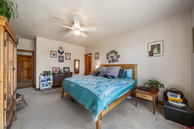 500 Dove Ranch Rd, Bayfield, CO 81122 - bedroom with ceiling fan, light colored carpet, and baseboards