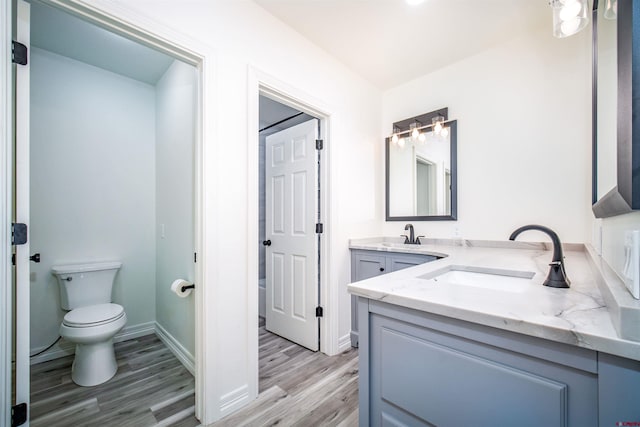 1215 Beaver Creek Dr, Bayfield, CO 81122 - full bathroom featuring a sink, double vanity, toilet, baseboards, and wood finished floors
