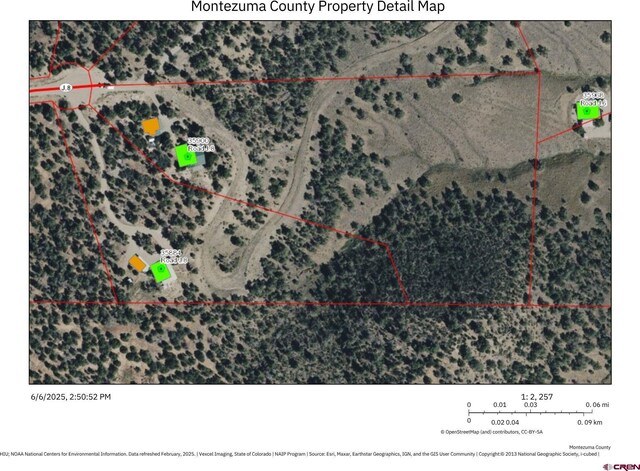 35900 Rd J.8, Mancos, CO 81328 - aerial overview of property's location featuring property boundaries highlighted