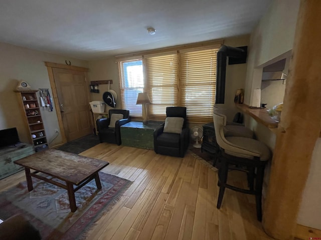living room with light wood-style flooring