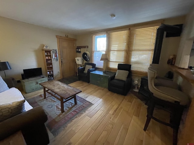 living room featuring light wood-type flooring
