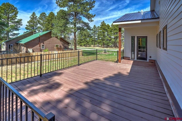 474 Lakewood St, Pagosa Springs, CO 81147 - deck with a fenced backyard and a yard