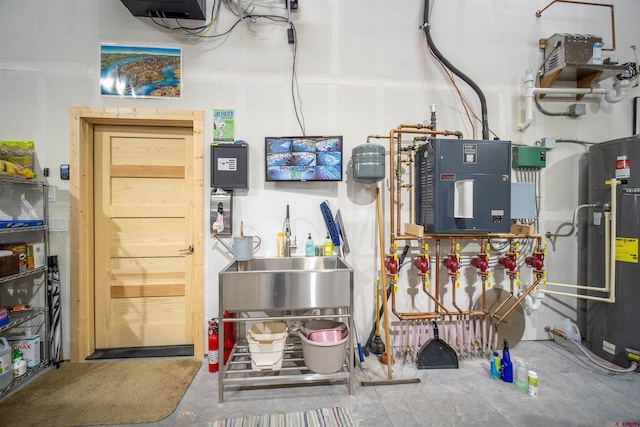 utilities featuring gas water heater