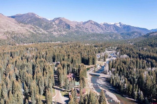property view of mountains with a forest view