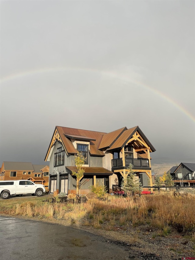96 Chestnut Ln, Crested Butte, CO 81224 - property under construction with an attached garage and a balcony