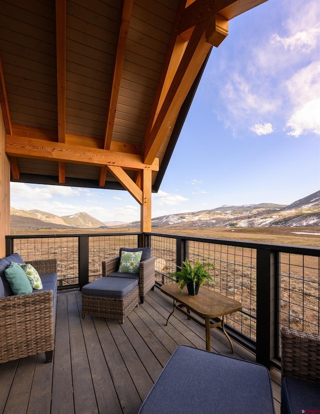 96 Chestnut Ln, Crested Butte, CO 81224 - wooden terrace with a mountain view