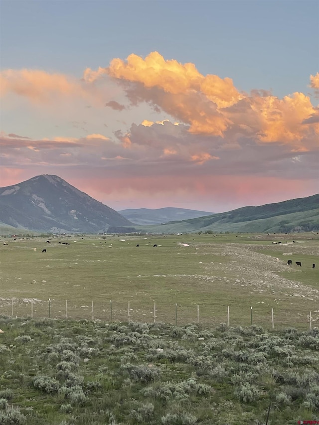 mountain view with a rural view