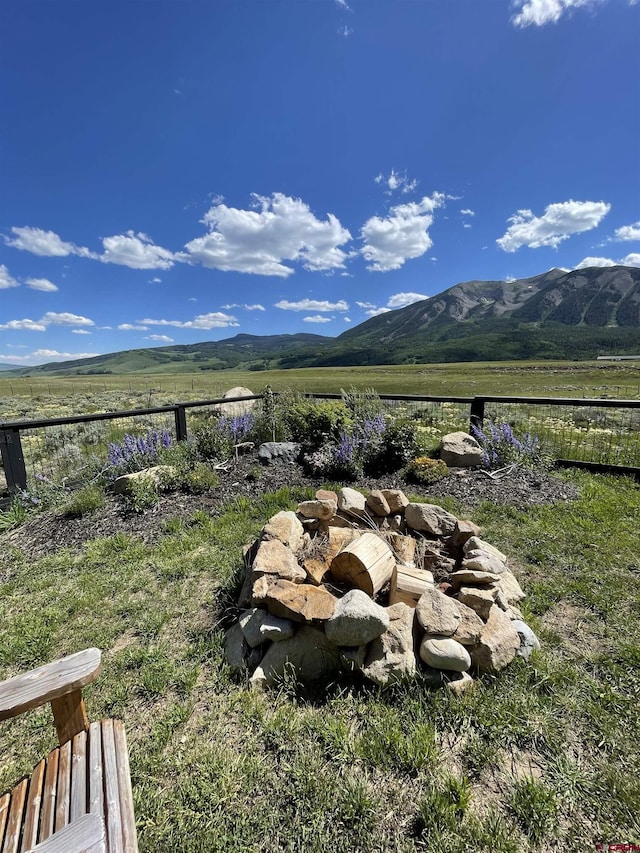 mountain view with a rural view