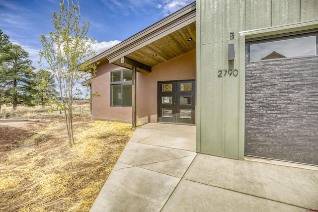 entrance to property with french doors