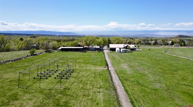 aerial view featuring a rural view