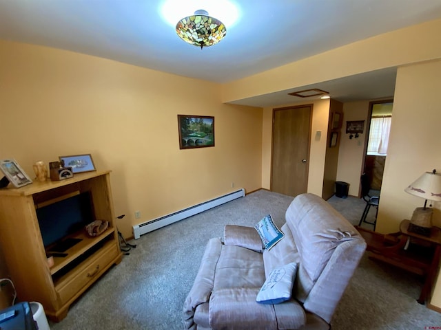 409 Sierra Vista Way, Gunnison, CO 81230 - carpeted living room with a baseboard radiator