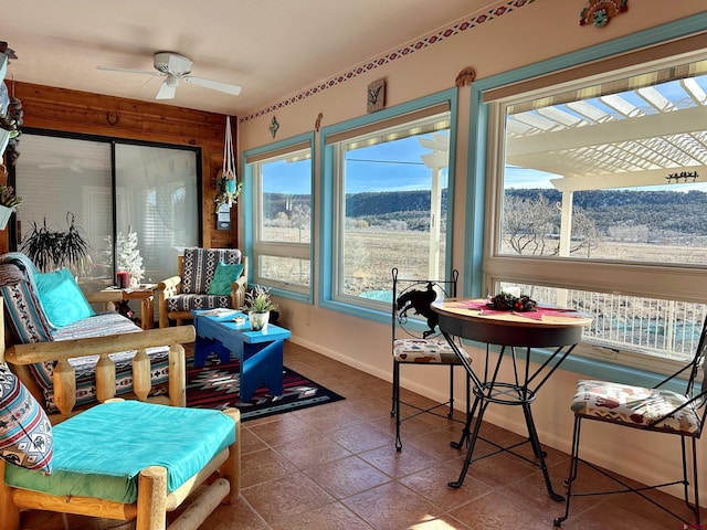 sunroom with baseboards