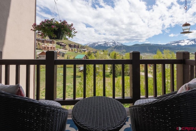 balcony with a mountain view