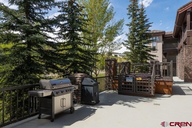 view of patio / terrace featuring a grill