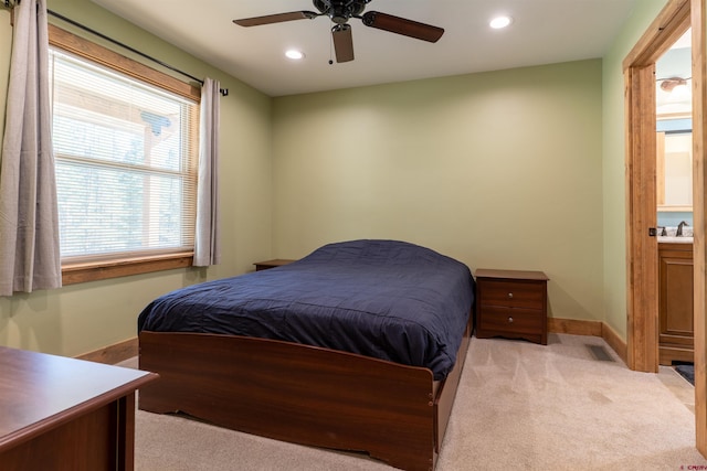 561 Sierra Dr, Durango, CO 81301 - bedroom featuring a sink, baseboards, light carpet, and recessed lighting