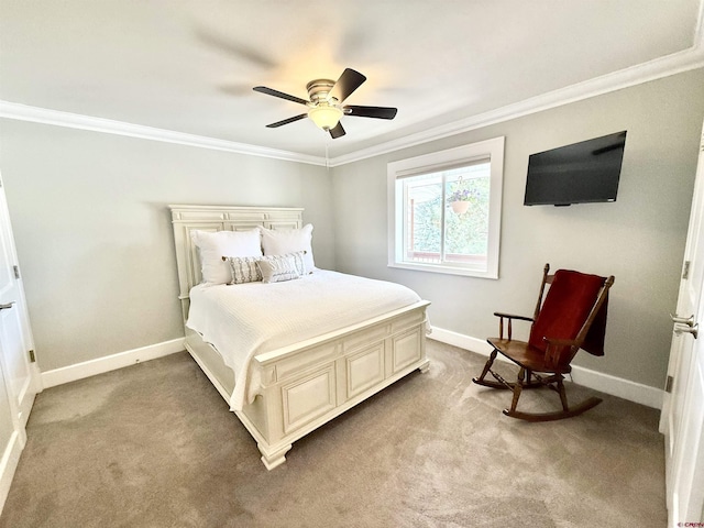 22876 Thunder Mountain Ln, Cedaredge, CO 81413 - bedroom with crown molding, baseboards, and carpet floors